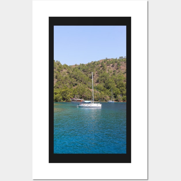 Sailing boat Gocek Bay Turkey Wall Art by simplythewest